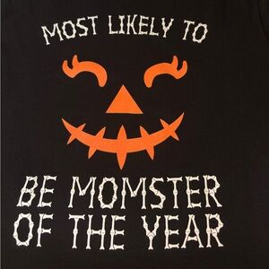 Gildan Black Tee with Orange and White Print